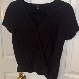 Fortune + Ivy - Black shirt with side tie, size S